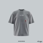 Мужская Серая Футболка Оверсайз Кулир с Надписью "I'm Fine"