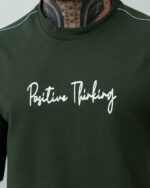 Мужской Летний Зеленый Комплект Футболка Шорты - Свободного Кроя с Кантом