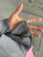 Мужской Серый Костюм на Молнии с Обрезаными Краями - Комплект Зип Худи и Шорты