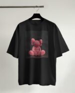 Мужская Хлопковая Черная Футболка Оверсайз Принт Kaws