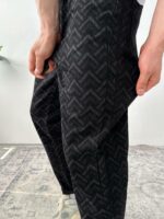 Мужские Широкие Черные Джинсы с Узором - Джинсовые Штаны Багги