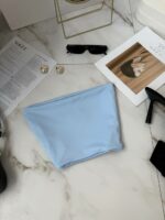 Женский Летний Голубой Топ Бандо с Открытыми Плечами