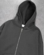 Мужской Графитовый Спортивный Костюм Объемный Оверсайз - Зип Худи + Широкие Штаны