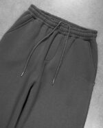 Мужской Графитовый Спортивный Костюм Объемный Оверсайз - Зип Худи + Широкие Штаны