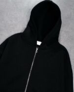 Мужской Черный Спортивный Костюм Объемный Оверсайз - Зип Худи + Широкие Штаны