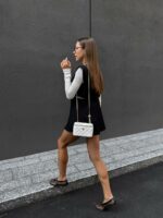 Женский Черный Костюм с Разрезами на Талии (Жилетка + Шорты)