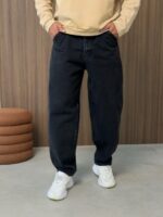 Мужские Широкие Графитовые Джинсы Багги - Джинсовые Штаны Baggy Прямого Кроя