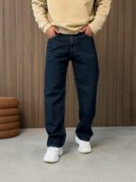 Мужские Широкие Темно-Синие Джинсы Багги - Джинсовые Штаны Baggy Прямого Кроя