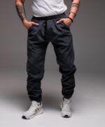 Мужские Графитовые Вельветовые Штаны Джоггеры на Резинках Внизу