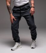 Мужские Графитовые Вельветовые Штаны Джоггеры на Резинках Внизу