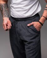 Мужские Графитовые Вельветовые Штаны Джоггеры на Резинках Внизу