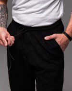 Мужские Черные Вельветовые Штаны Джоггеры на Резинках Внизу