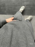 Мужской Темно-Серый Костюм на Весну Осень - Кофта с Высокой Горловиной на Замке + Штаны со Стрелками
