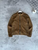 Мужская Демисезонная Коричневая Куртка - Классическая на Молнии