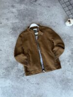 Мужская Демисезонная Коричневая Куртка - Классическая на Молнии