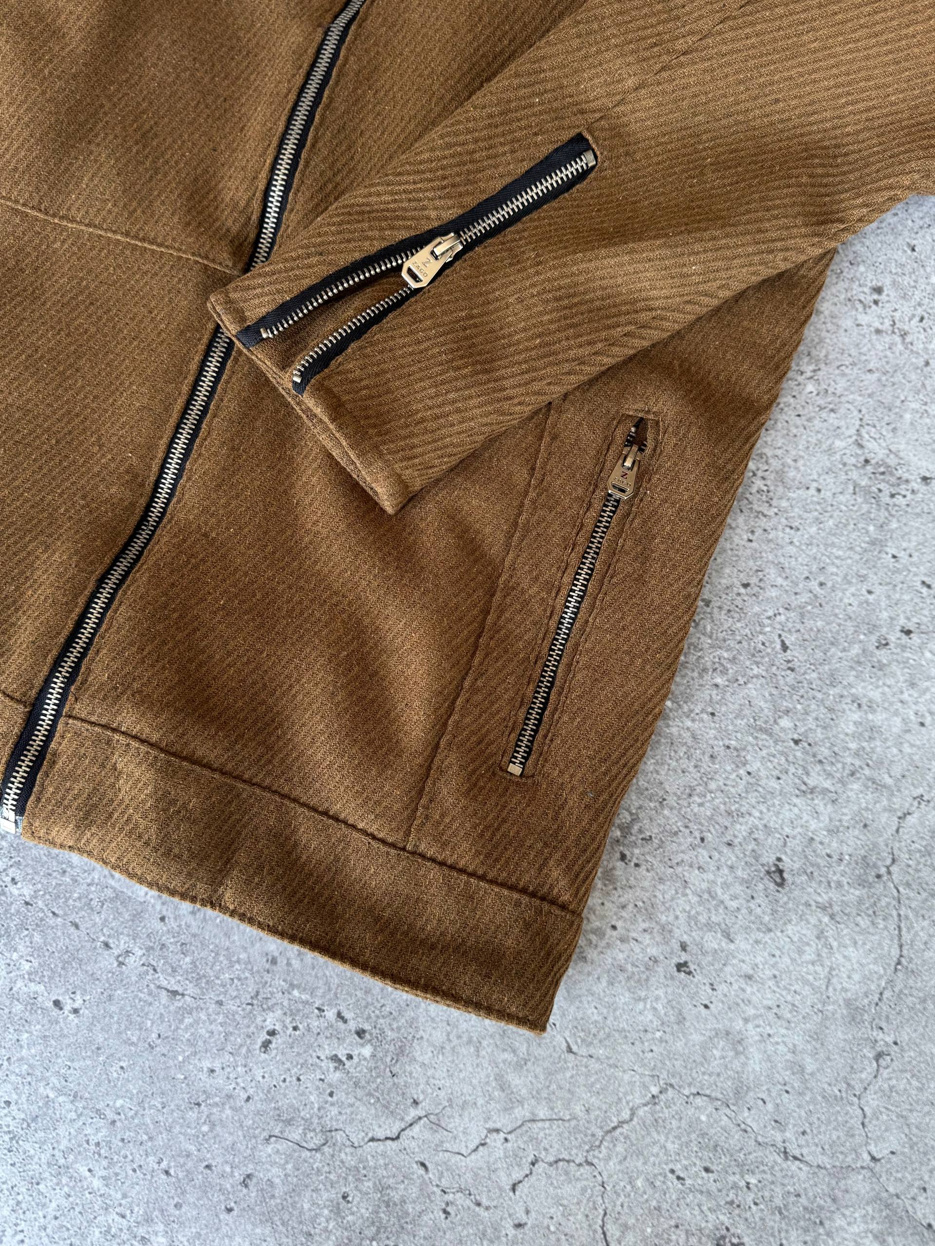 photo_2025-09-12_16-04-12 Мужская Демисезонная Коричневая Куртка - Классическая на Молнии