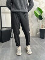 Мужские Свободные Графитовые Штаны Брюки Бананы в Полоску