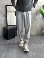 Мужские Свободные Серые Штаны Брюки Бананы в Полоску