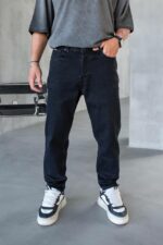 Мужские Широкие Черные Джинсы - Свободные Прямого Кроя