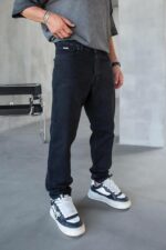 Мужские Широкие Черные Джинсы - Свободные Прямого Кроя