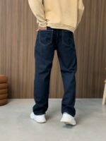 Мужские Широкие Темно-Синие Джинсы Багги - Свободные Прямого Кроя