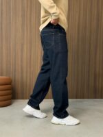 Мужские Широкие Темно-Синие Джинсы Багги - Свободные Прямого Кроя