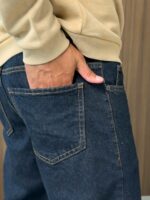 Мужские Широкие Темно-Синие Джинсы Багги - Свободные Прямого Кроя