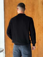 Мужской Классический Черный Свитер с Воротником Поло