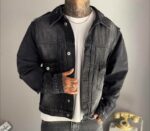 Мужская Графитовая Джинсовка Оверсайз - Джинсовая Куртка Рваная