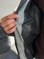 Мужская Зимняя Глянцевая Черная Куртка Стеганая с Капюшоном