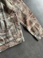 Мужская Свободная Светло-Голубая Джинсовка Тай Дай - Джинсовая Куртка с Грязным Эффектом