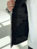 Мужская Зимняя Стеганая Серая Куртка - Теплая под Горло с Капюшоном