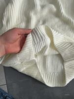 Мужской Базовый Молочный Свитер Зип - Вязаный с Высокой Горловиной на Замке