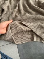 Мужской Базовый Бежевый Свитер Зип - Вязаный с Высокой Горловиной на Замке