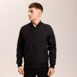 Мужской Базовый Черный Бомбер - Куртка Софтшелл на Молнии