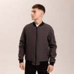 Мужской Базовый Графитовый Бомбер - Куртка Софтшелл на Молнии