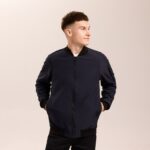 Мужской Базовый Темно-Синий Бомбер - Куртка Софтшелл на Молнии