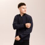 Мужской Базовый Темно-Синий Бомбер - Куртка Софтшелл на Молнии