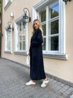 Женский Длинный Черный Кардиган - Мягкий Пушистый Свободного Кроя