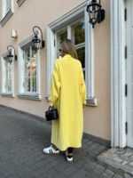 Женский Длинный Желтый Кардиган - Мягкий Пушистый Свободного Кроя