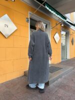 Женский Длинный Графитовый Кардиган - Мягкий Пушистый Свободного Кроя