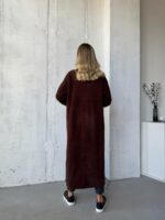 Женский Длинный Коричневый Кардиган - Мягкий Пушистый Свободного Кроя