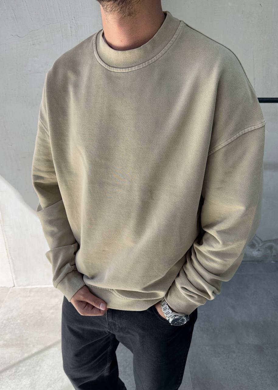 photo_2025-10-02_19-31-39 Мужской Бежевый Вареный Свитшот Оверсайз