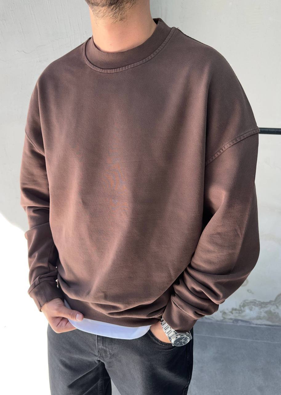 photo_2025-10-02_19-31-40 Мужской Коричневый Вареный Свитшот Оверсайз