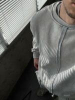 Мужской Утепленный Серый Спортивный Костюм Варенка Оверсайз на Флисе (Свитшот + Штаны)