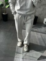 Мужской Утепленный Серый Спортивный Костюм Варенка Оверсайз на Флисе (Свитшот + Штаны)