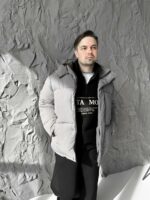 Мужская Зимняя Серая Куртка Пуфер - Стеганая Дутик с Капюшоном