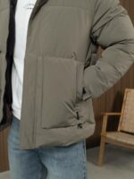 Мужская Зимняя Куртка Хаки - Стеганая с Капюшоном и Фиксаторами