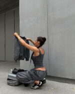 Женский Графитовый Костюм Тройка Варенка - Майка + Свитшот + Штаны