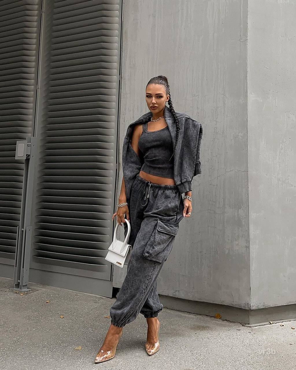 photo_2025-10-24_21-27-37 (2) Женский Графитовый Костюм Тройка Варенка - Майка + Свитшот + Штаны